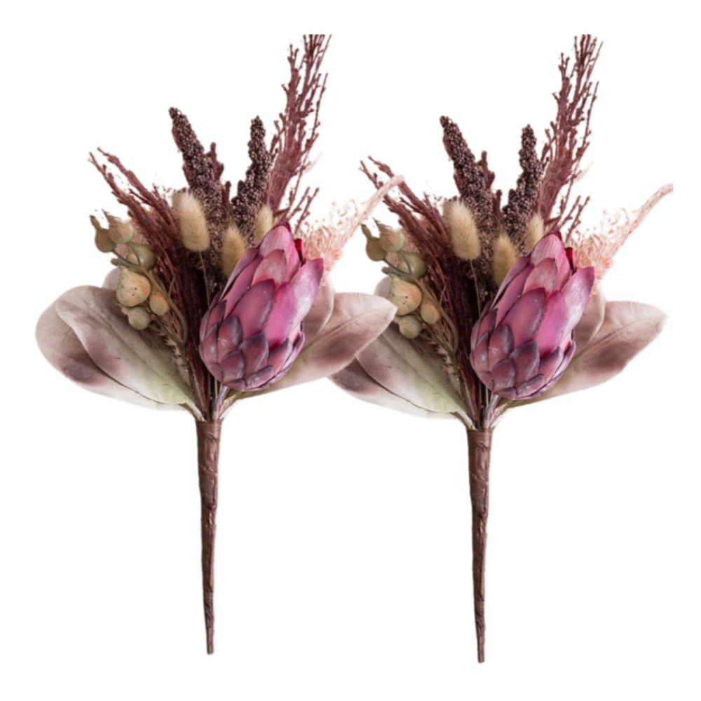 Pink Protea Dried Flower Bouquet (2-Pack)